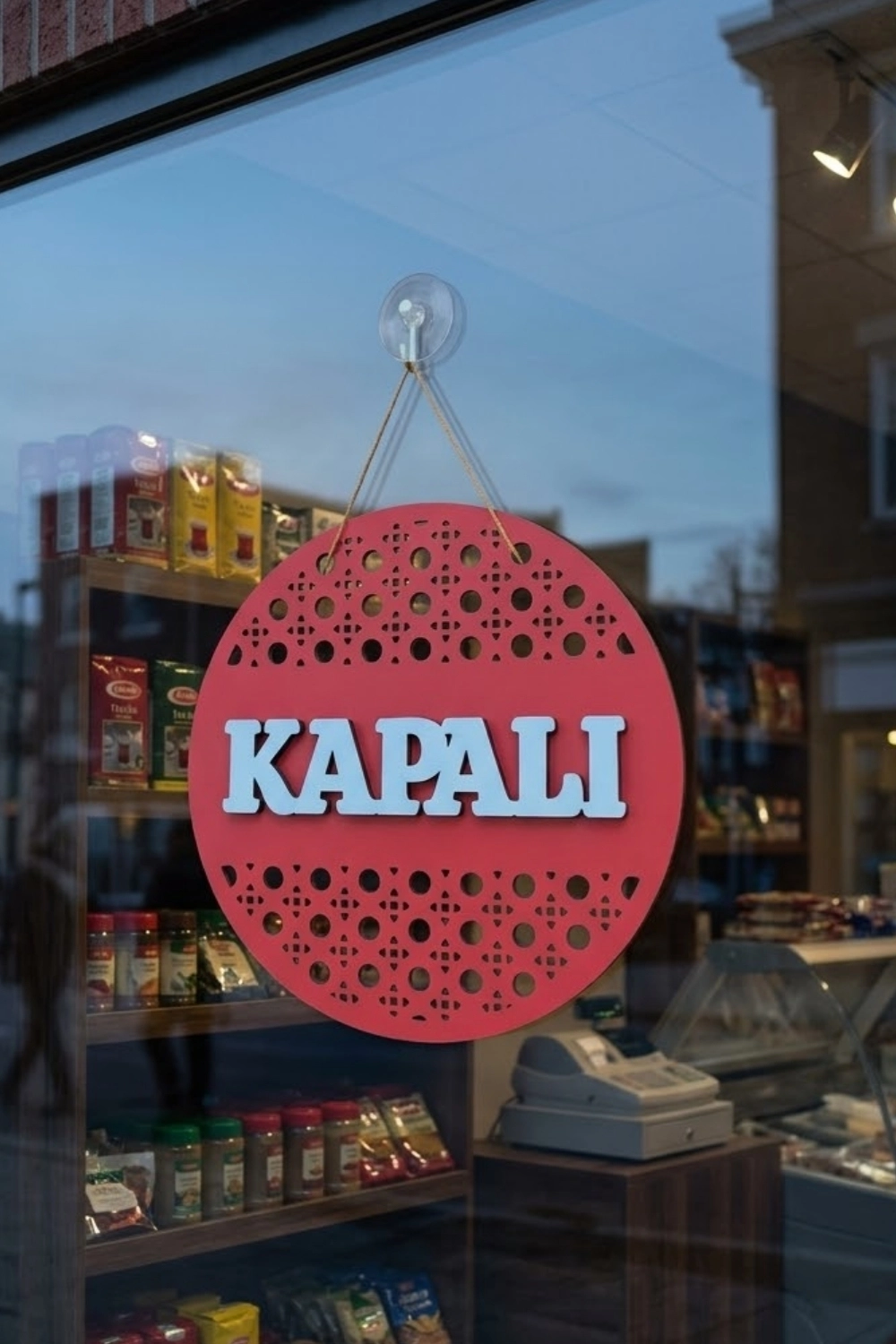 Rattan Model AÇIK-KAPALI Tabelası - Kırmızı