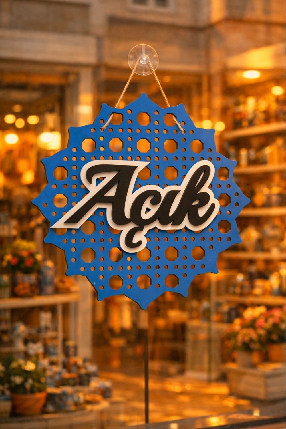 Rattan 5 Katmanlı Model AÇIK-KAPALI Tabelası - Saks