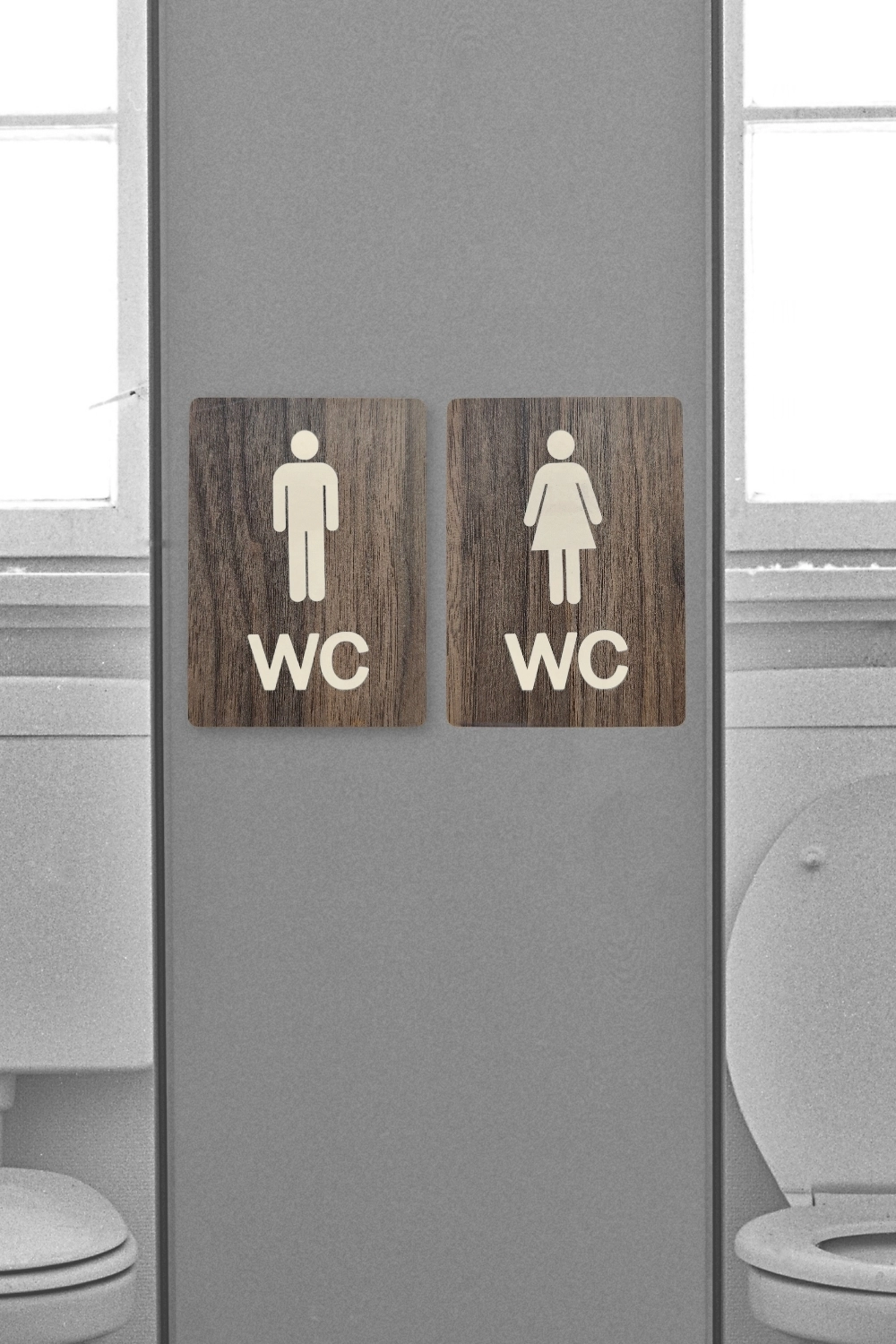 İkili Takım WC Kadın-Erkek Yönlendirme Tabelası - Gediz