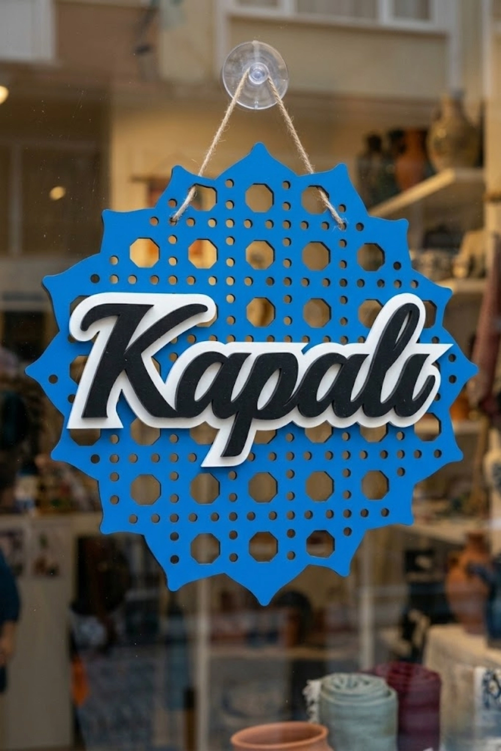 Rattan 5 Katmanlı Model AÇIK-KAPALI Tabelası - Saks
