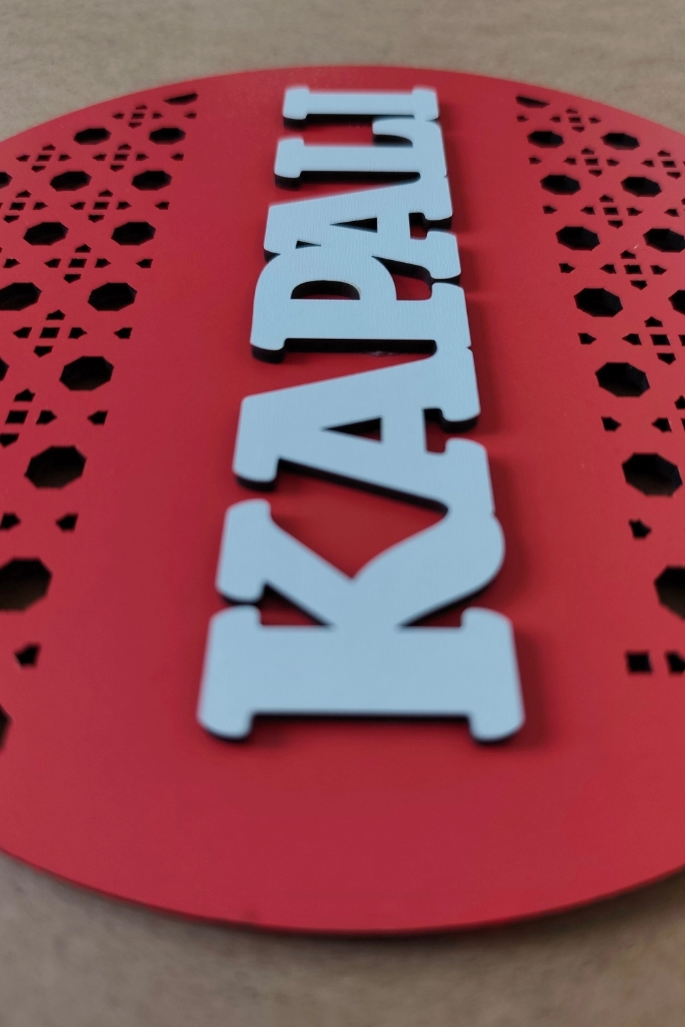 Rattan Model AÇIK-KAPALI Tabelası - Kırmızı
