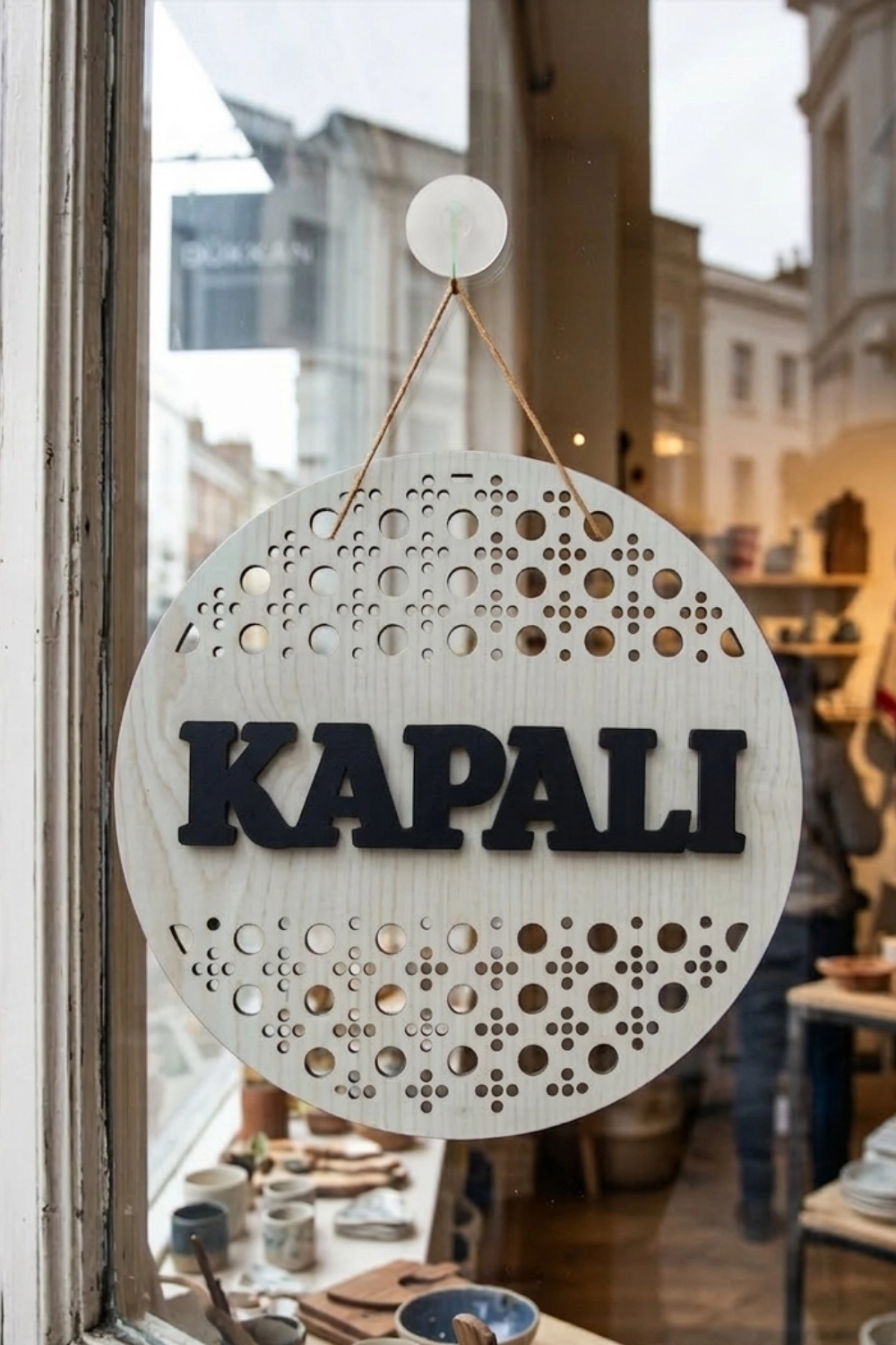 Rattan Desenli AÇIK-KAPALI Tabelası - Akçaağaç