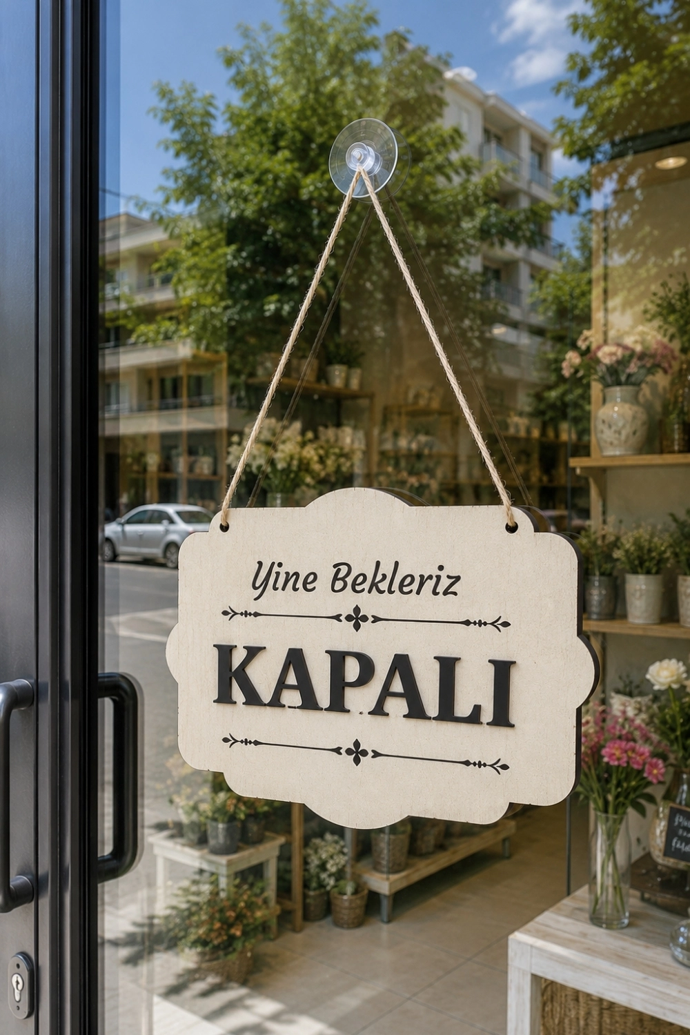 Çift Taraflı MDFAhşap Dükkan & Mağaza Kapı Yönlendirme Tabelası - Akçaağaç