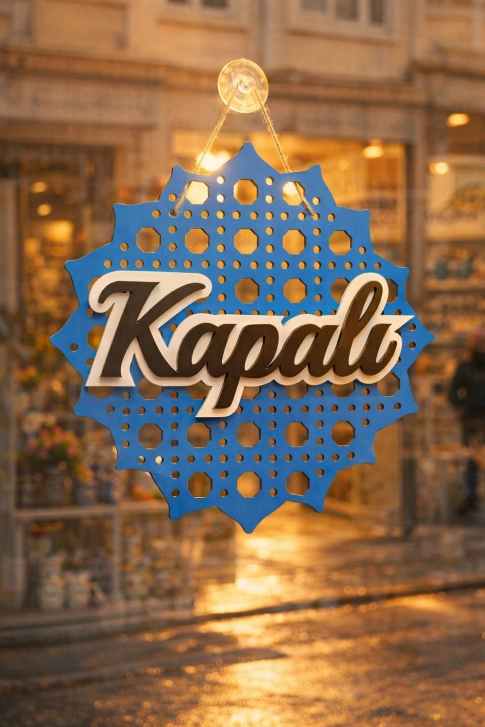 Rattan 5 Katmanlı Model AÇIK-KAPALI Tabelası - Saks