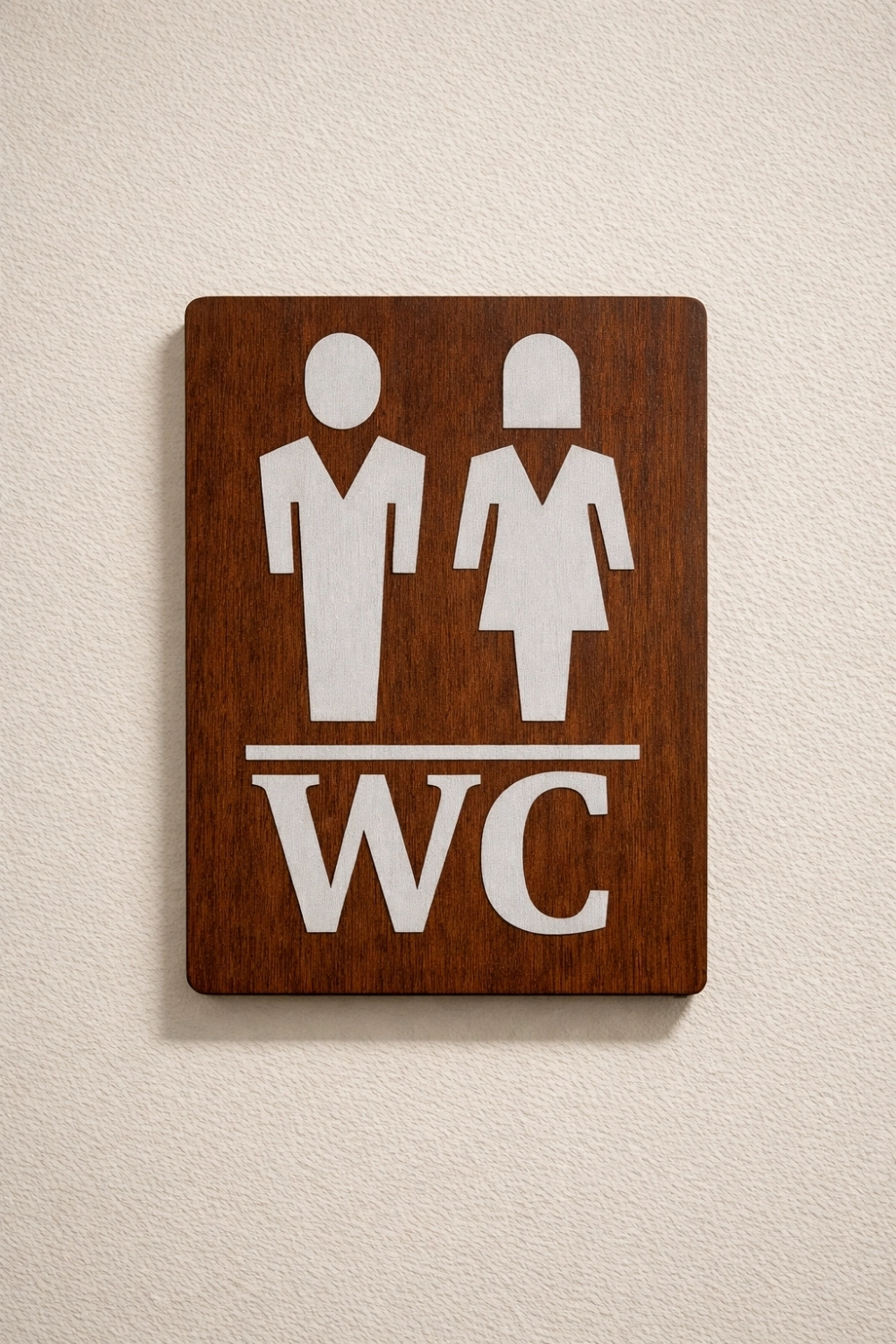 WC Kadın-Erkek Yönlendirme Tabelası - Ceviz
