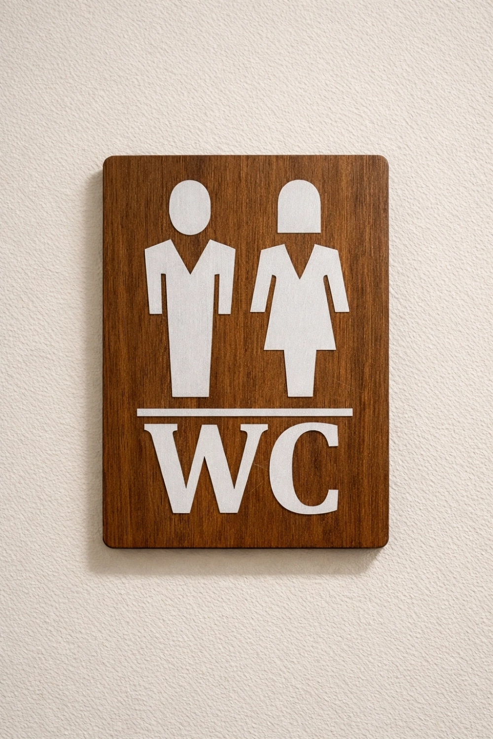 WC Kadın-Erkek Yönlendirme Tabelası - Ceviz