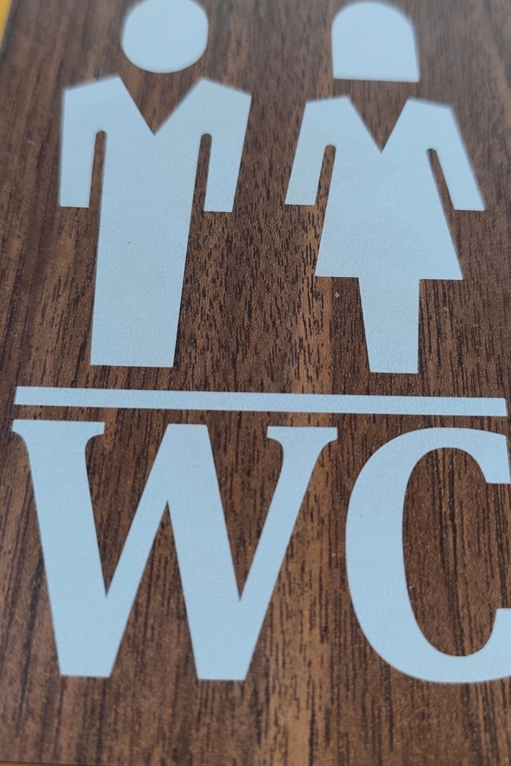 WC Kadın-Erkek Yönlendirme Tabelası - Ceviz