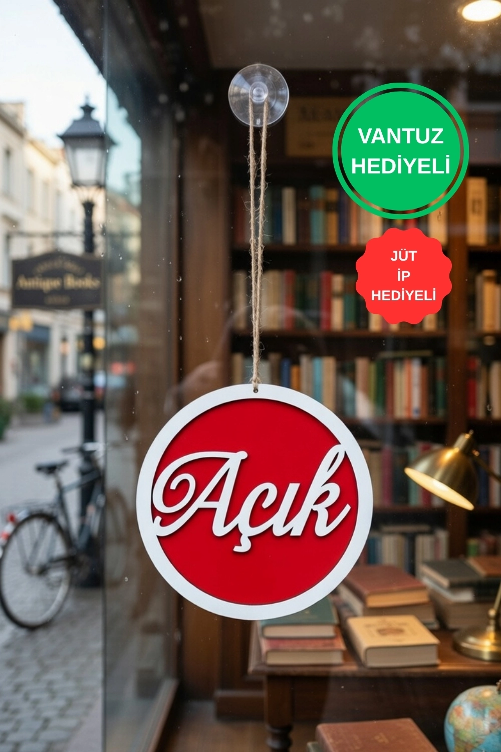 Yuvarlak Model 3D AÇIK-KAPALI Tabelası - Kırmızı