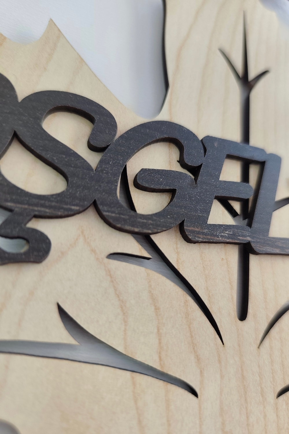 Hoşgeldiniz Yazılı Lazer Kesim Mdf Kapı Süsü - Akçaağaç