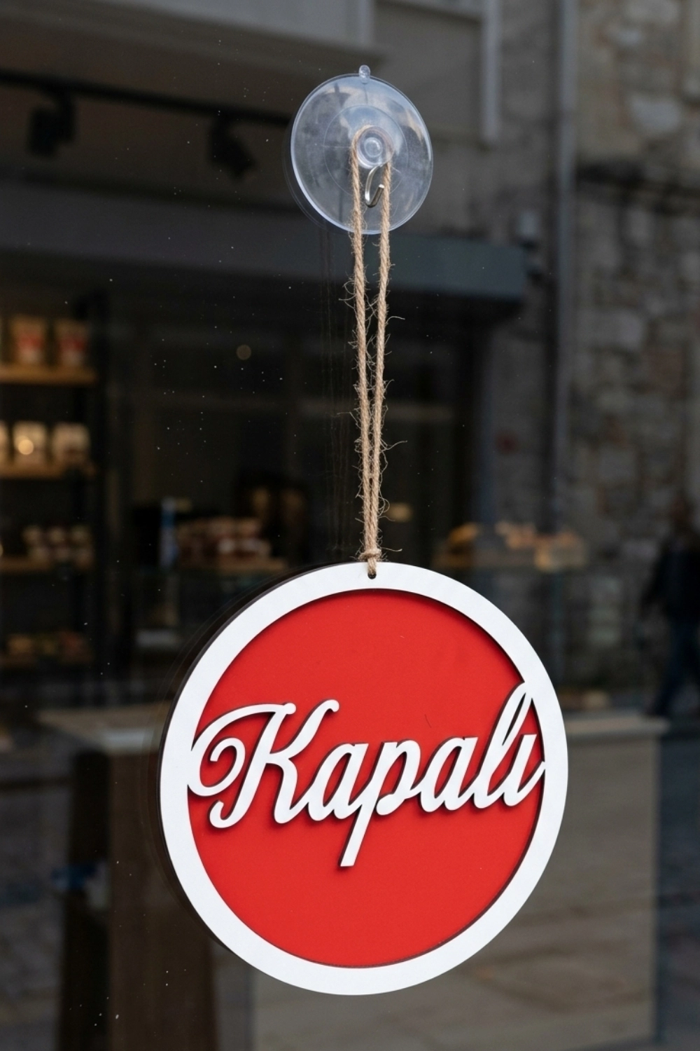 Yuvarlak Model 3D AÇIK-KAPALI Tabelası - Kırmızı