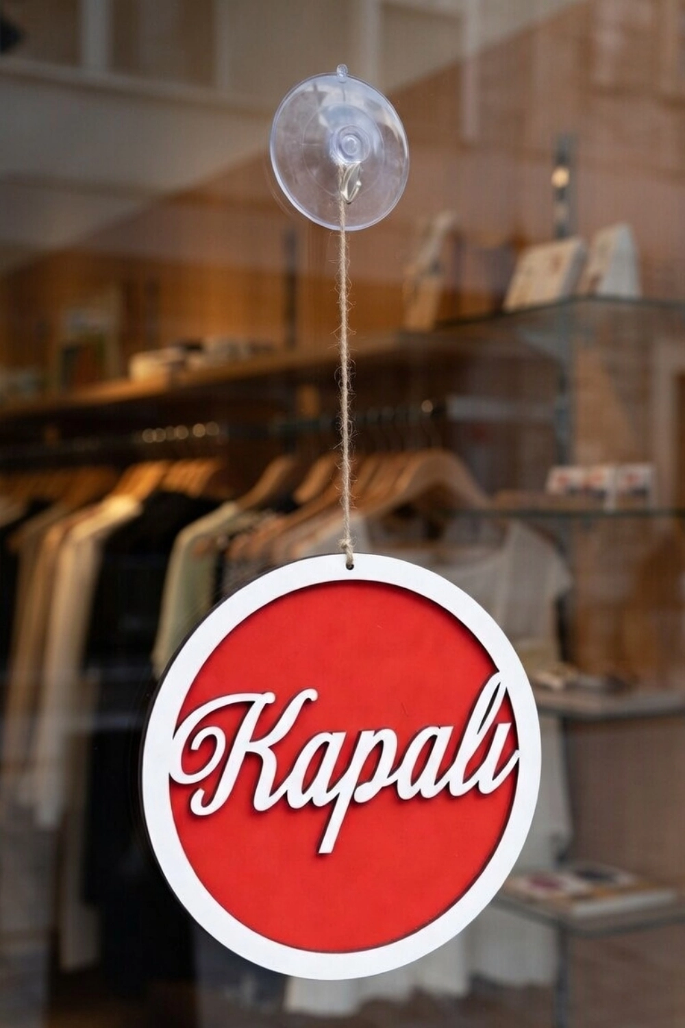 Yuvarlak Model 3D AÇIK-KAPALI Tabelası - Kırmızı