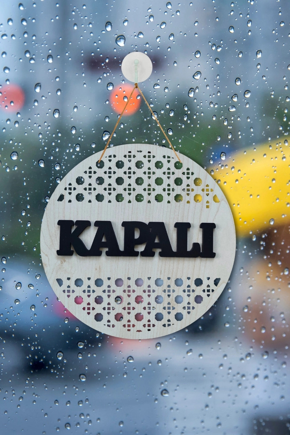 Rattan Desenli AÇIK-KAPALI Tabelası - Akçaağaç