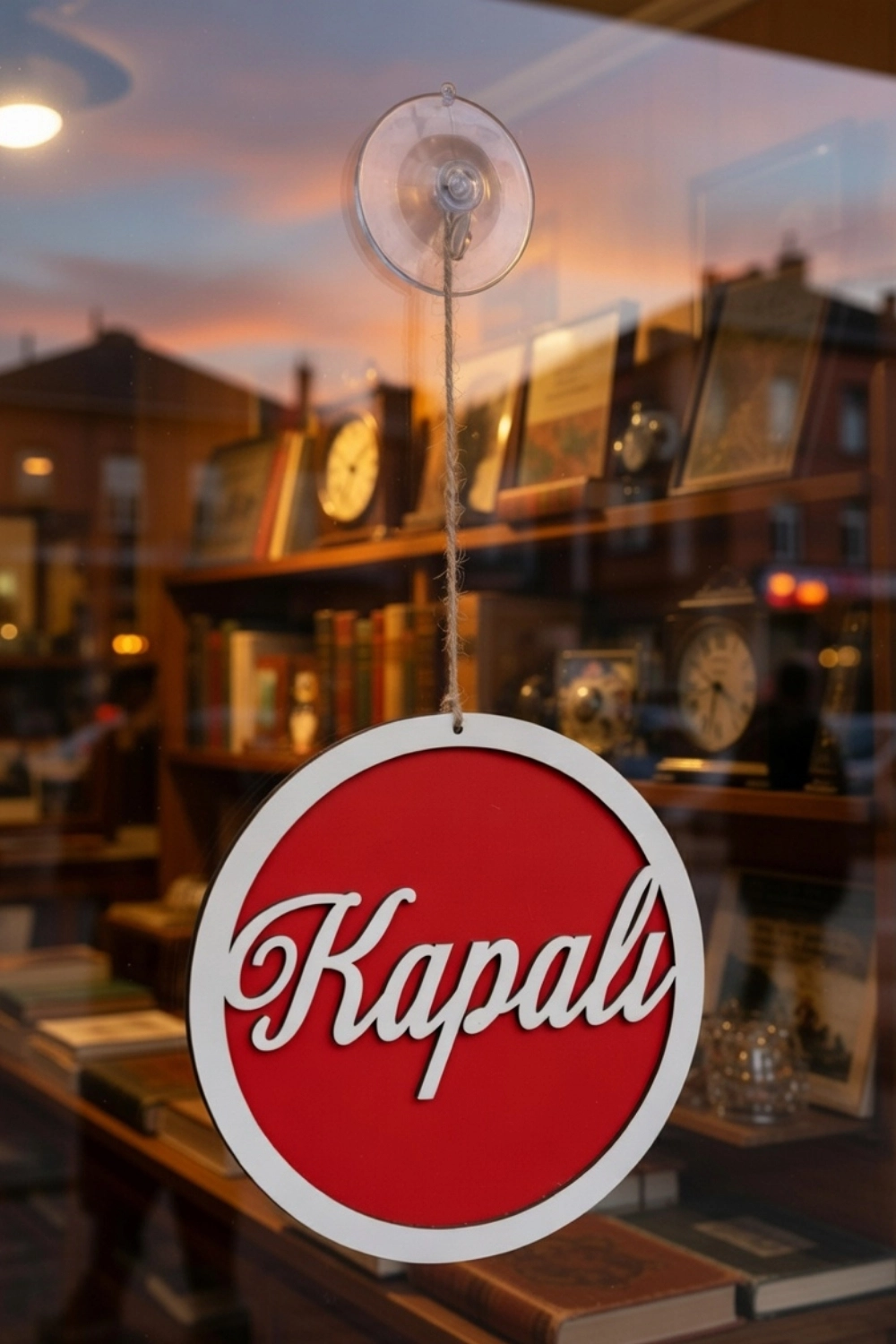 Yuvarlak Model 3D AÇIK-KAPALI Tabelası - Kırmızı