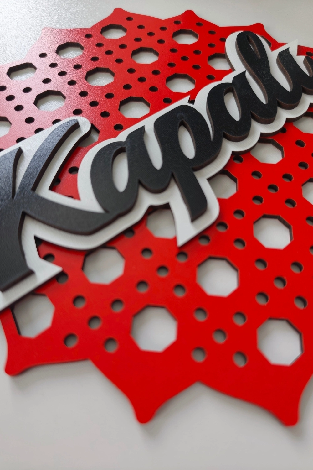 Rattan 5 Katmanlı Model AÇIK-KAPALI Tabelası - Kırmızı