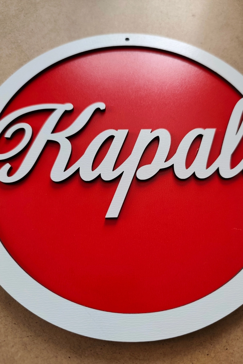 Yuvarlak Model 3D AÇIK-KAPALI Tabelası - Kırmızı