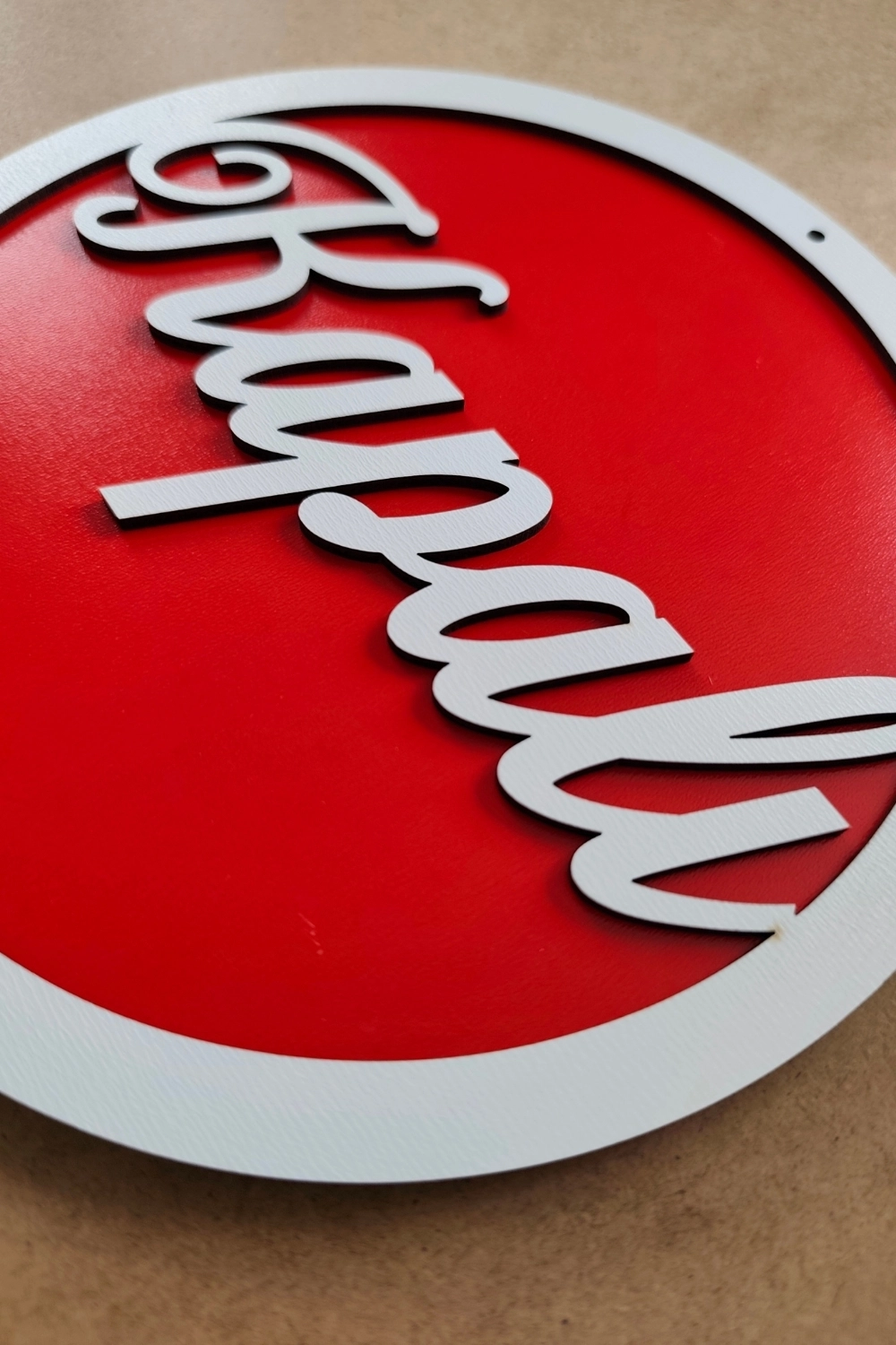 Yuvarlak Model 3D AÇIK-KAPALI Tabelası - Kırmızı
