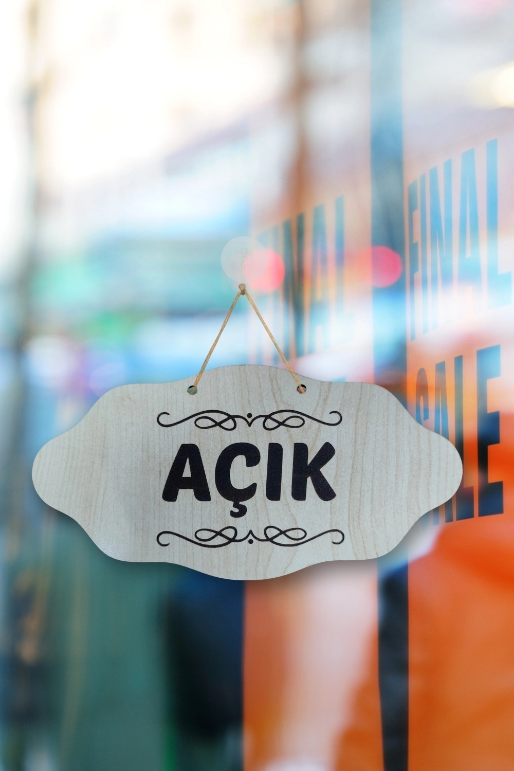 Dekoratif AÇIK-KAPALI Tabelası - Akçaağaç