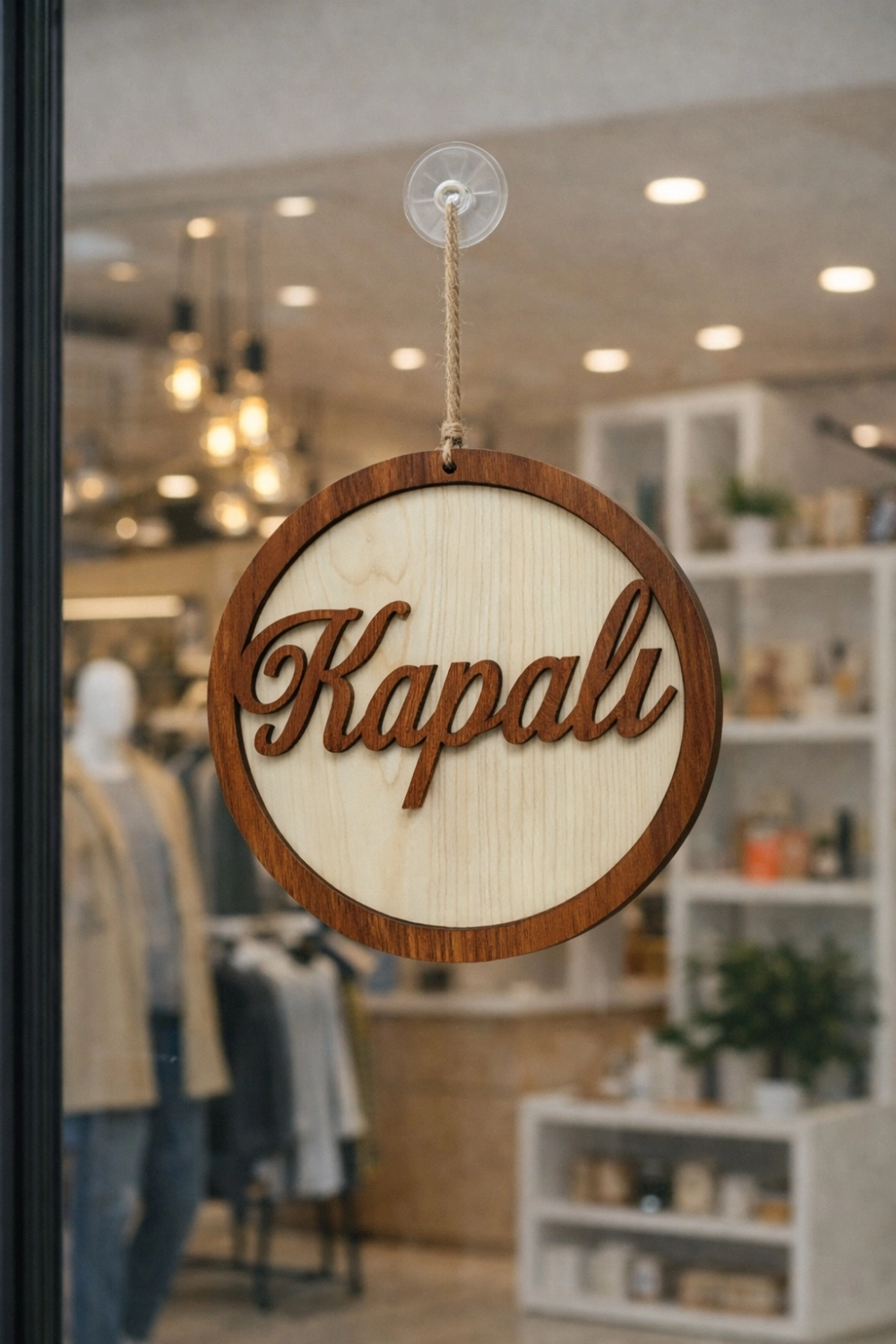 Yuvarlak Model 3D AÇIK-KAPALI Tabelası - Akçaağaç