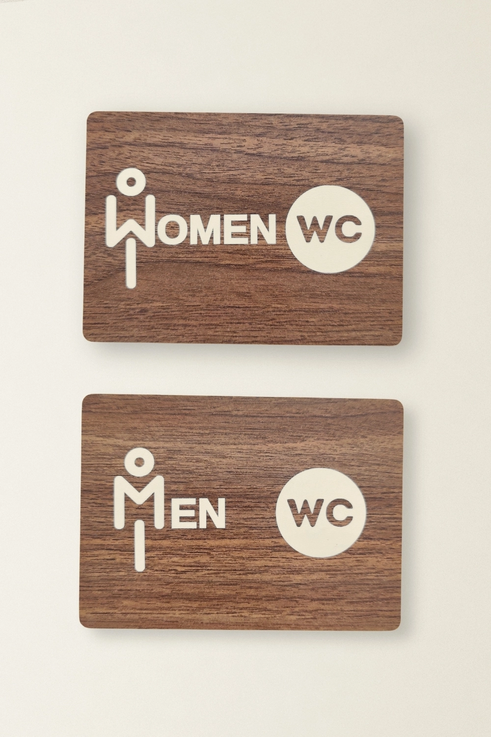 İkili Takım WC Women-Men Yönlendirme Tabelası - Ceviz
