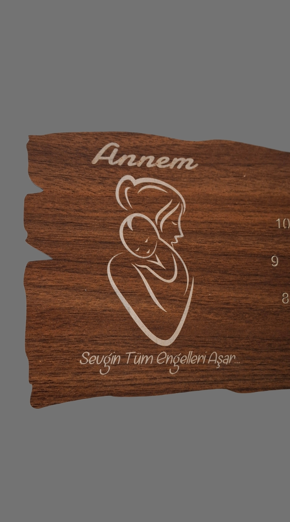 Anneyle Geçen Sonsuz Zaman - Dekoratif Ahşap Lazer Kesim Masa Saati
