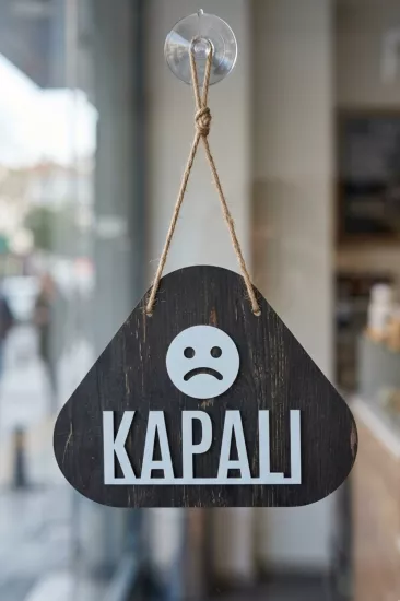 Emoji Desenli Açık-Kapalı Yönlendirme Tabelası - Rebap