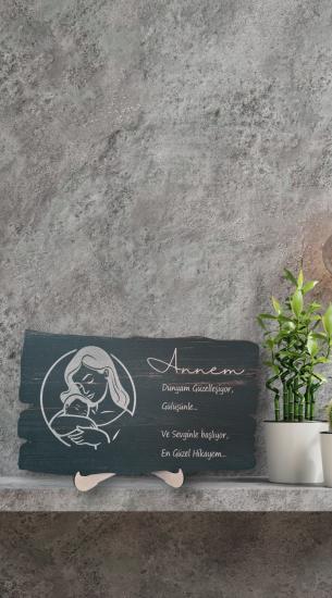 Anneye Özel Sevgiyle Tasarlanmış Şık Ahşap Lazer Kesim Dekor