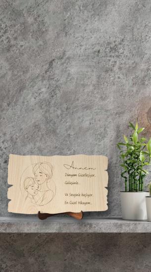 Anneye Özel Sevgiyle Tasarlanmış Şık Ahşap Lazer Kesim Dekor