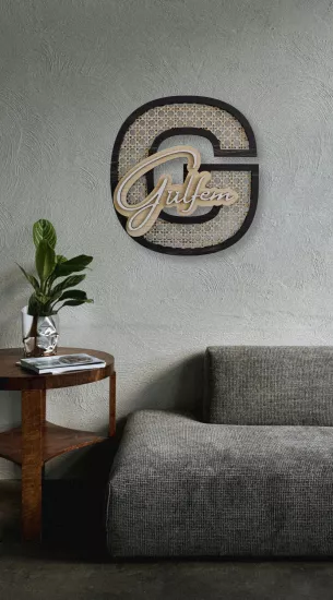 Rattan Desenli İsimli Lazer Kesim Duvar Süsü
