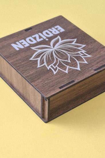 Kişiye Özel Lotus Çiçeği Desenli Çok Amaçlı Kutu - 11 x 11 X 4 cm