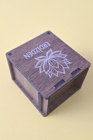 Kişiye Özel Lotus Çiçeği Desenli Çok Amaçlı Kutu - 6 x 5,5 X 4 cm