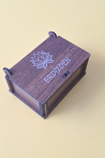Kişiye Özel Lotus Çiçeği Desenli Çok Amaçlı Kutu - 8 x 5,5 X 3,5 cm