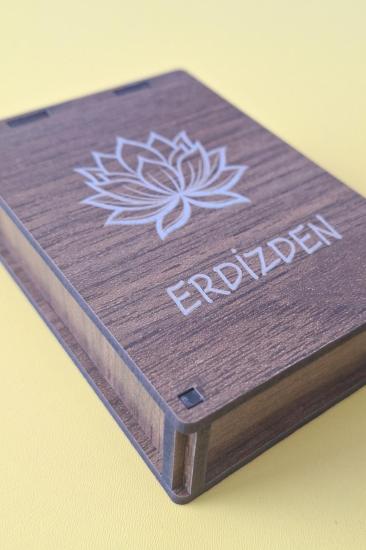 Kişiye Özel Lotus Çiçeği Desenli Çok Amaçlı Kutu - 9,5 x 6,5 X 2,5 cm