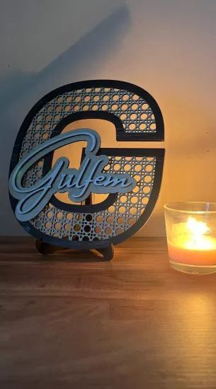 Rattan Desenli İsimli Lazer Kesim Duvar Süsü