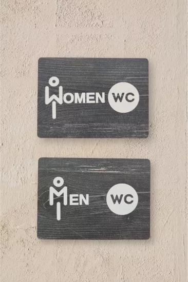 İkili Takım WC Women-Men Yönlendirme Tabelası - Rebap