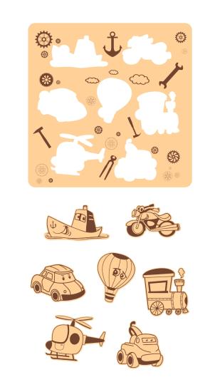 Birinci Sınıf Ahşap Eğitici Öğretici Taşıtlar Çocuk Puzzle (Yapboz)