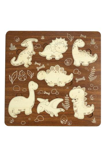 Birinci Sınıf Ahşap Eğitici Öğretici Dinazorlar Çocuk Puzzle (Yapboz)