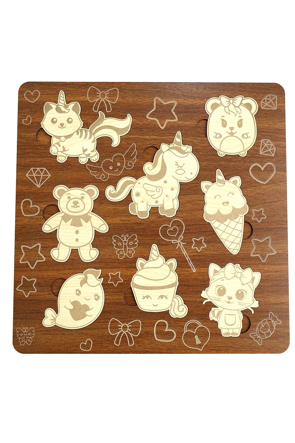 Çocuk Puzzle (Yapboz) Birinci Sınıf Ahşap 6’ lı Eğitici Öğretici Eğlenceli Mega Set
